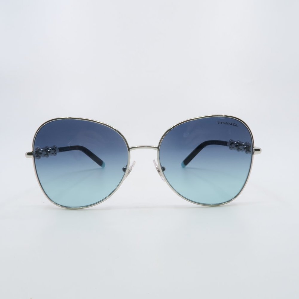 Tiffany & Co. TF 3086 6001/96 57mm Silver-Azure Gradient Blue New Sunglasses. - Picture 2 of 11